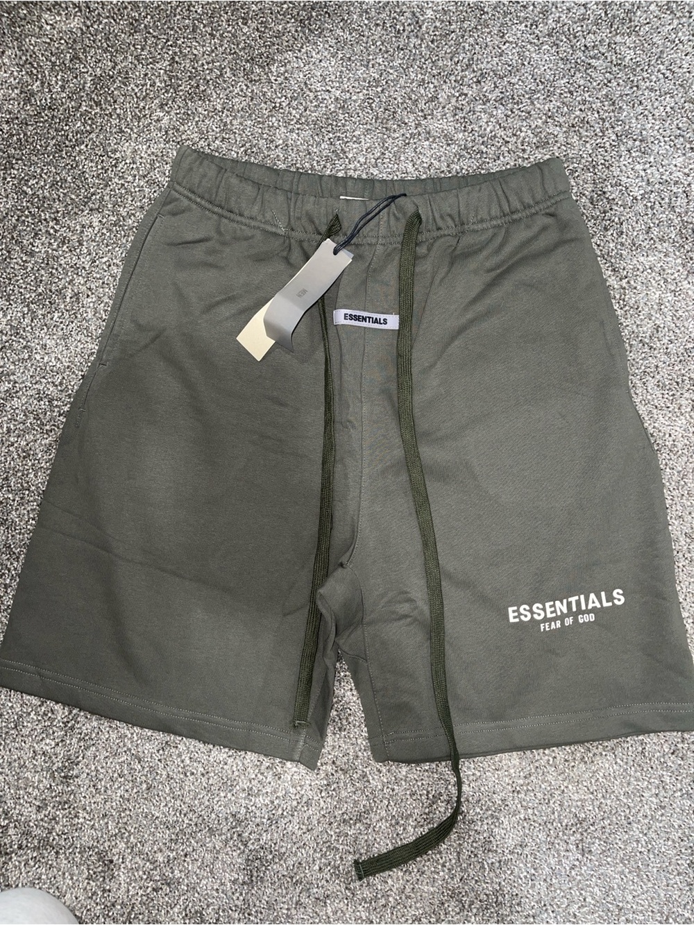 Essentials Olive Green Men’s Athletic Shorts